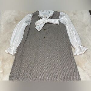 LRDMPETITS brand kids 
Chic Gray Dress with White Accents